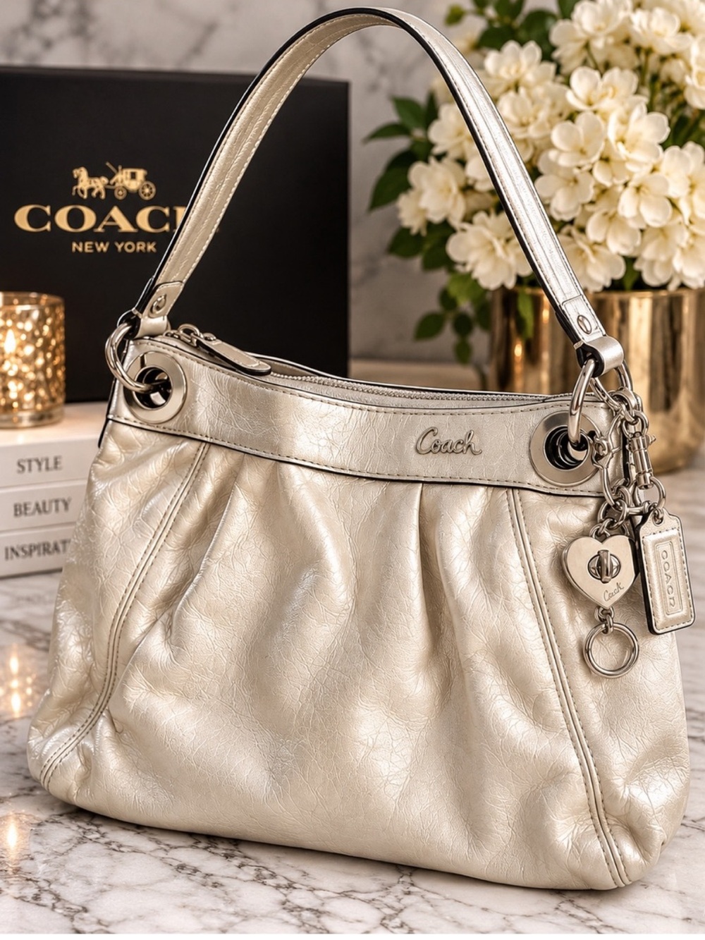 Coach Ashley Leather Hippie Bag